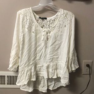 Off white blouse with lace accents